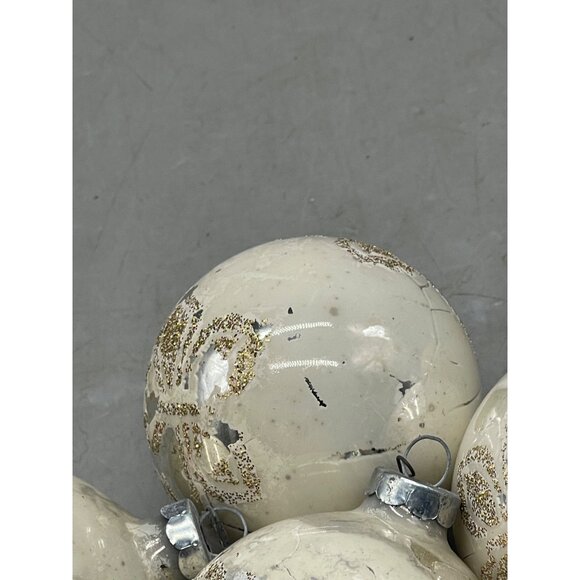 vintage set of 5 Christmas tree ornament butterfly white gold sparkle 2.5" READ - Picture 4 of 6